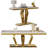 Luxurious Coffee Table And Console Table, 2-Piece White And Gold Living Room Table Set With Diamond-Shaped Base