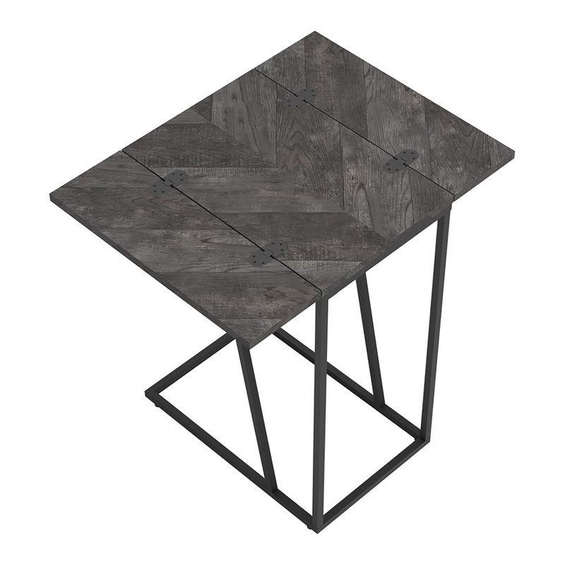 Rustic Grey And Sandy Black Rectangle Accent Table