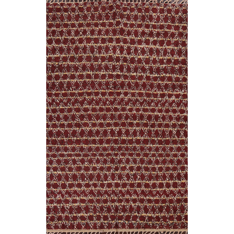 Moroccan One-of-a-Kind 5'11" X 9'7" Wool Area Rug in Red