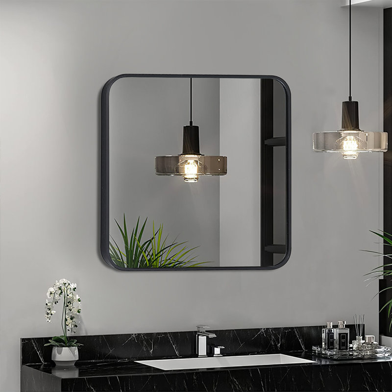 Lafata Metal Square Mirror, 50cm H x 50cm W