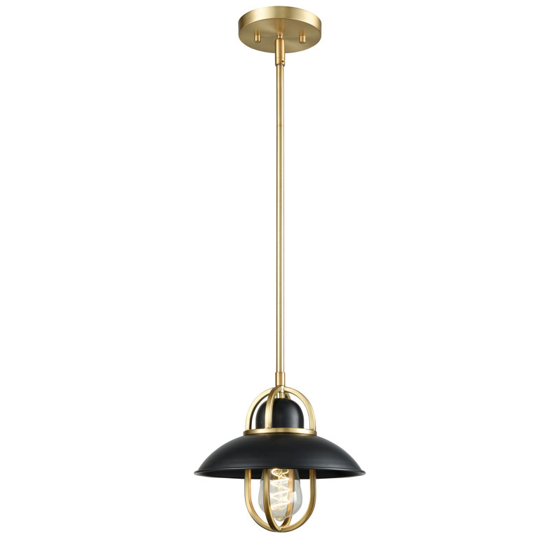 Clearfield 1 - Light Single Pendant, Brass, Black
