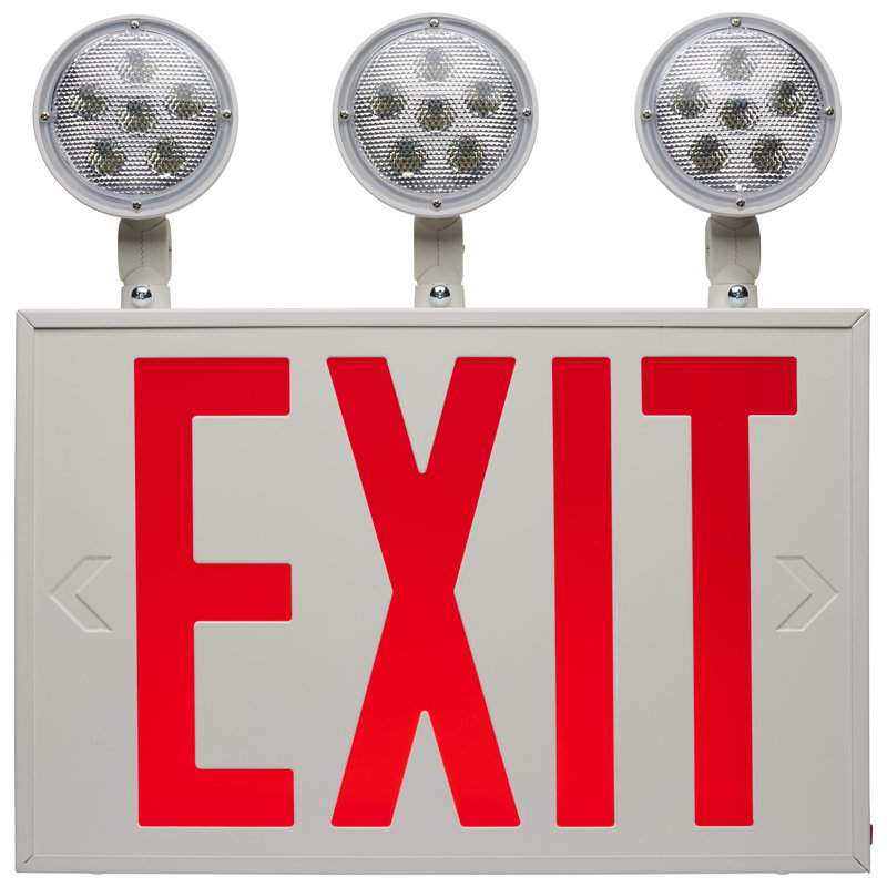 Nuvo Steel Double Sided Emergency Exit Combo Sign