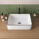Ally 19" White Vitreous China Rectangular Vessel Bathroom Sink with Top Black Trim