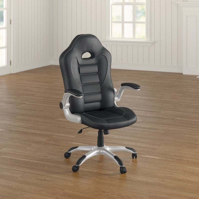 Wayfair Basics™ Reclining and Adjustable Height PC & Racing Game Chair in Black, Black