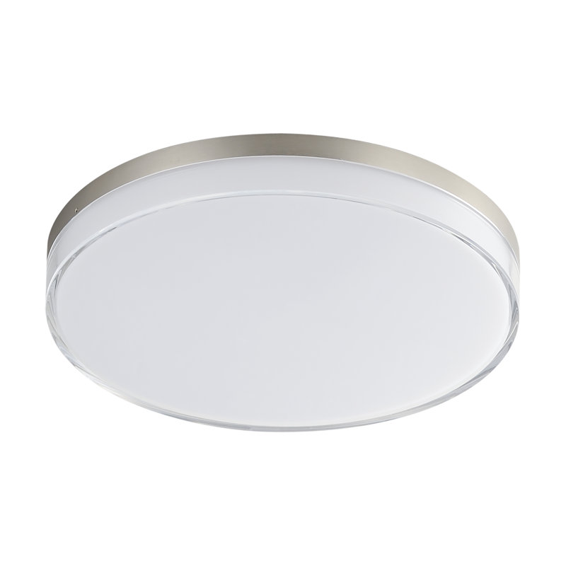 Glass LED Flush Mount, Satin Nickel