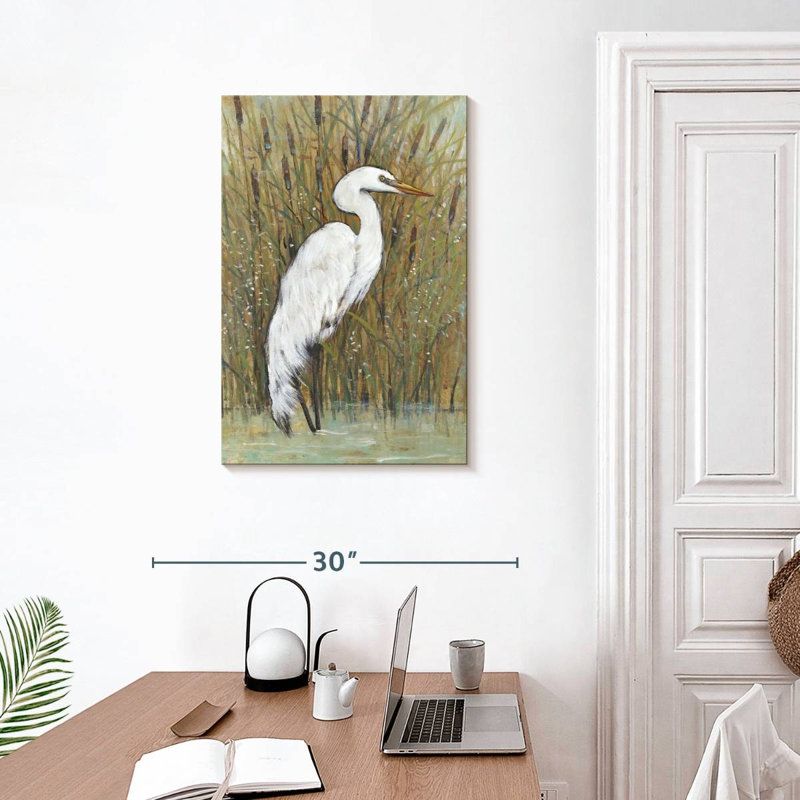 Brampt White Egret I, 30" H x 20" W