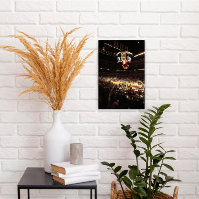 Basketball Match In Progress Chicago Bulls Vs. New Jersey Nets NBA Basketball Chicago Cook County Illinois USA by Ron Schramm - Wrapped Canvas Print