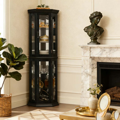 Lighted Corner Curio Cabinet