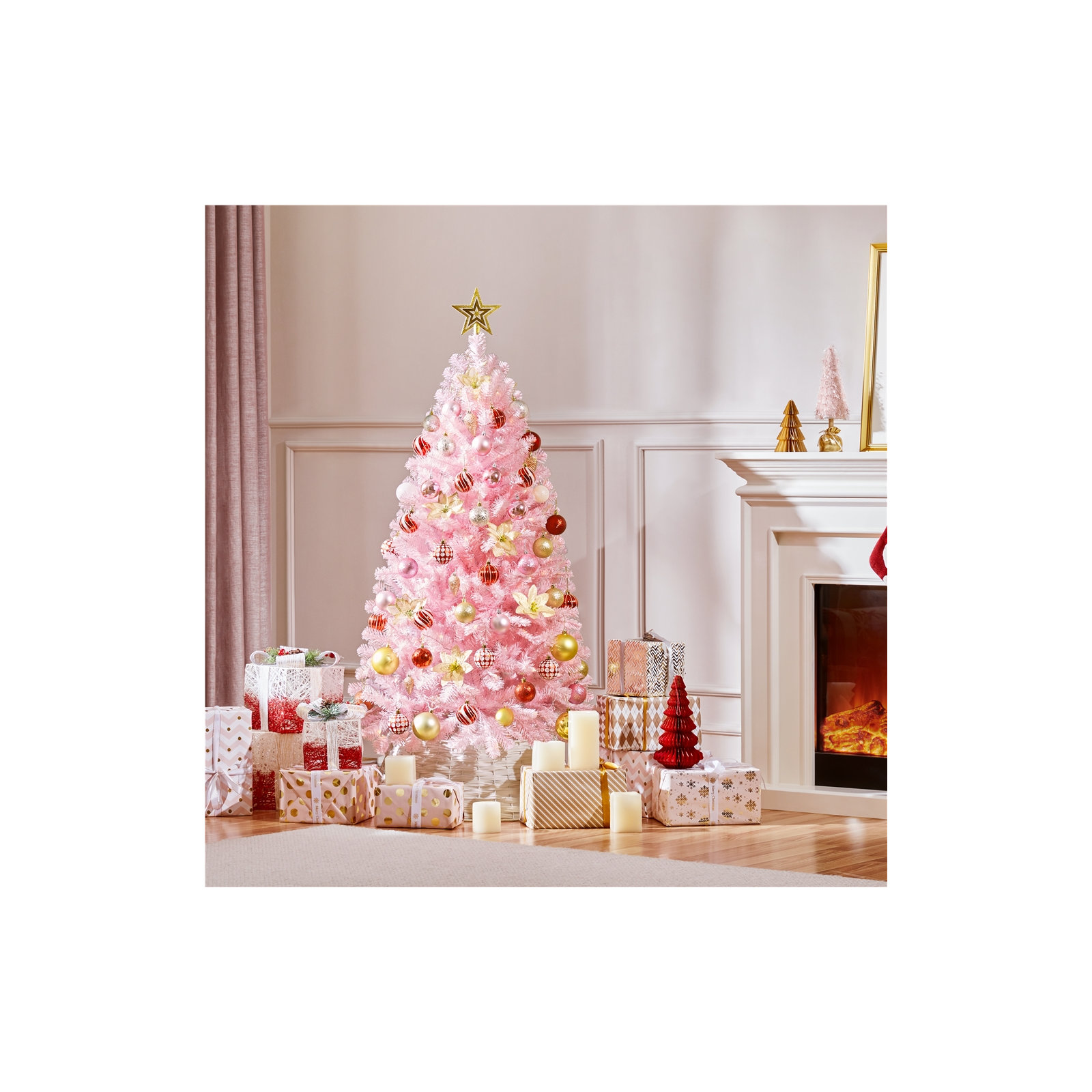 Pre-Lit Fir Artificial Christmas Tree, 4.5’