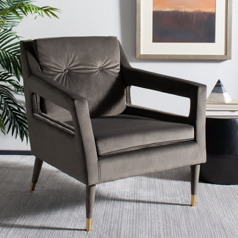 Velveteen Velvet Armchair, Shale Velvet