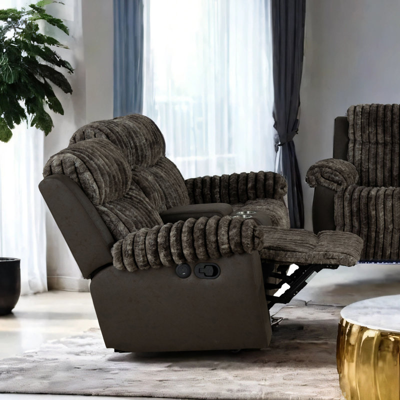 Causeuse inclinable manuelle Shirlene, Brun