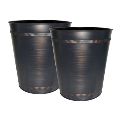 Stainless Steel Wastebaskets | Oil Rubbed Bronze Finish | Set of 2 | 9 Qt Capacity | Perfect for Home & Office
