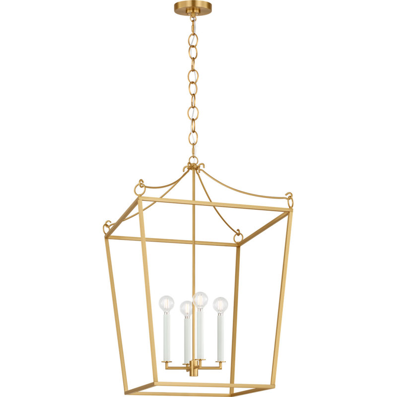 Carlyle Lantern, 4, 98" H x 21" W  x 21" D, Burnished Brass