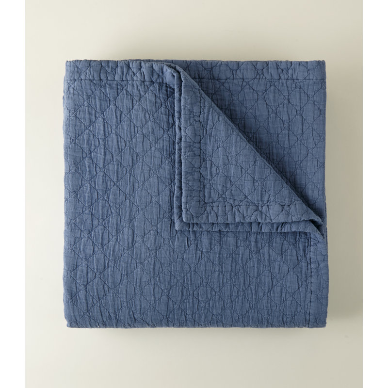 Heritage Stonewashed Linen Quilt, Queen, Navy