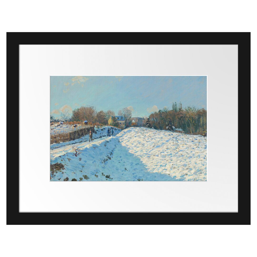 Gerahmter Kunstdruck Snow Effect at Louveciennes von Alfred Sisley