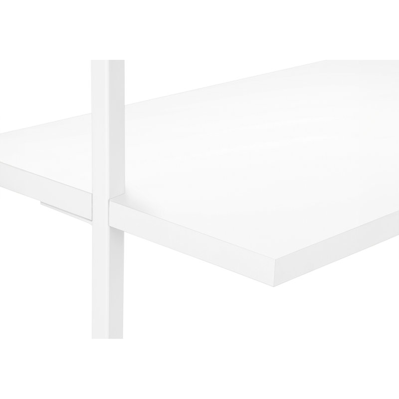 Bibliothèque échelle polyvalente à 5 niveaux pour le bureau et la chambre à coucher Design contemporain et moderne, Blanc