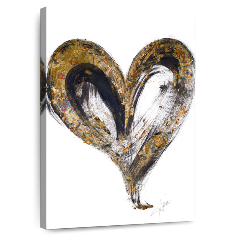 Hardie Gold And Black Heart, 12" H x 8" W