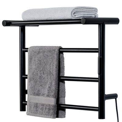 Horizontal Traditional Bar Towel Warmer with Bathroom Shelf