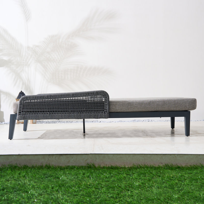  Powder Coated Aluminum Reclining Patio Chaise Lounge