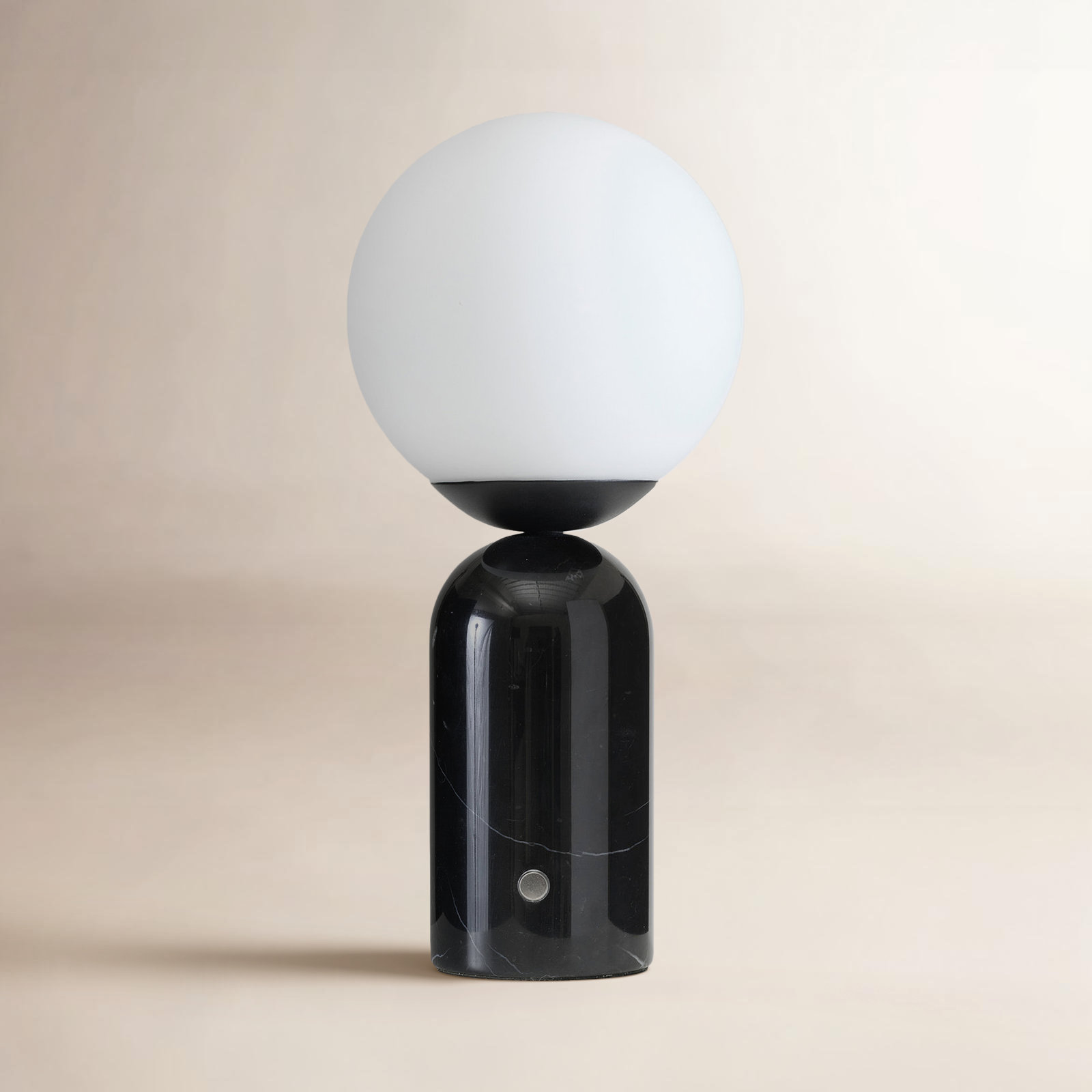 Mila Tall 15 in. Modern Marble and Frosted Globe Bedside Table Lamp with Touch Sensor and 3-Way Dimming Options - Integrated Energy-Saving LED Light