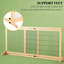 Barrière pour animaux autoportante, réglable de 104 à 180 cm, pour portes et terrasses. Cadre en pin et fil d'acier. Design moderne, installation facile. Largeur adaptée aux chiens de petite et moyenne taille. Facile à nettoyer.
