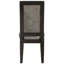 Chaises de salle à manger rembourrées 2pc brun, bois transitionnel pour les chaises, coin repas