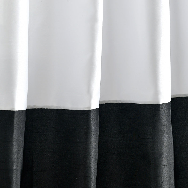 Curtain Pair, White/Black