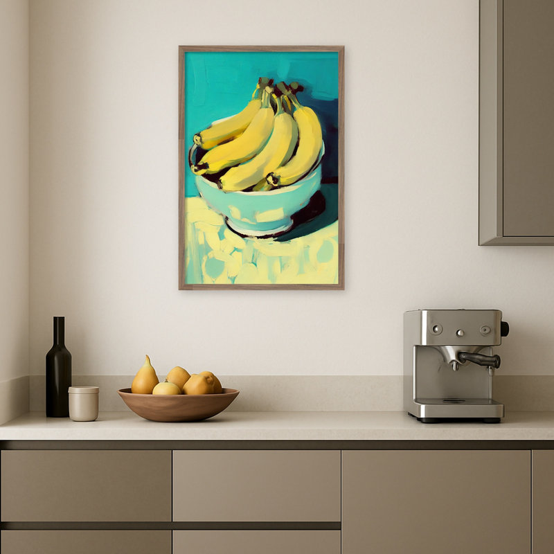 «Bowl of Bananas» par Treechild, reproduction d'art sur toile encadrée, 21 x 31