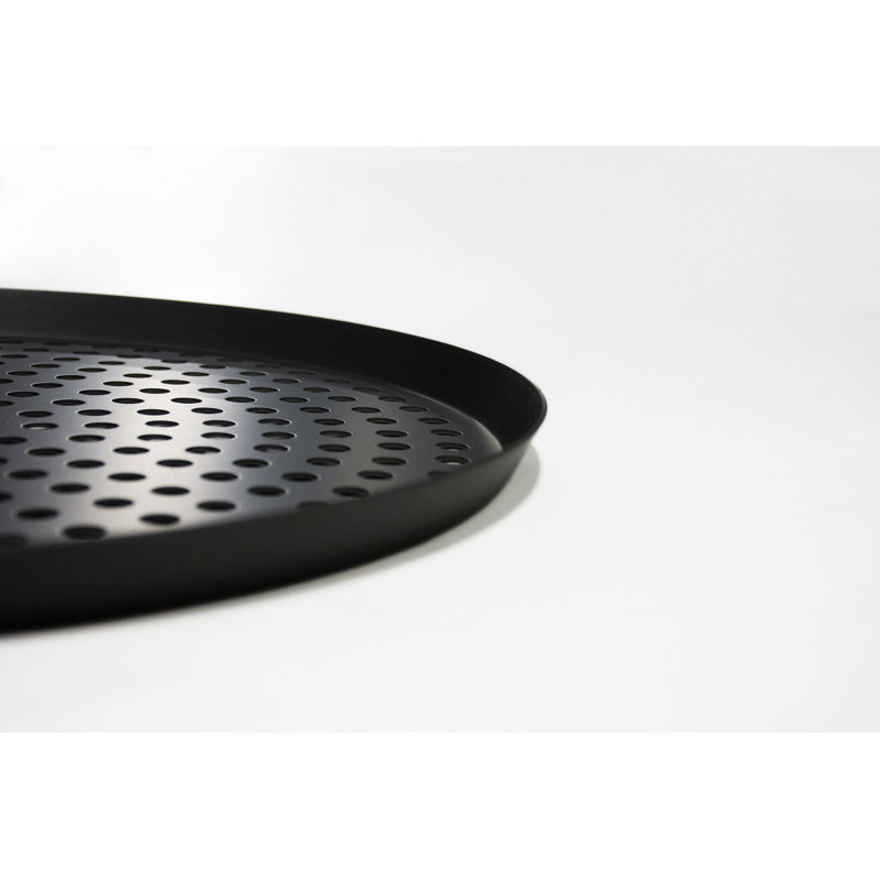 LloydPans Kitchenware Perforated Pizza Pan, 0.75" H x 10.13" W x 10.13" D
