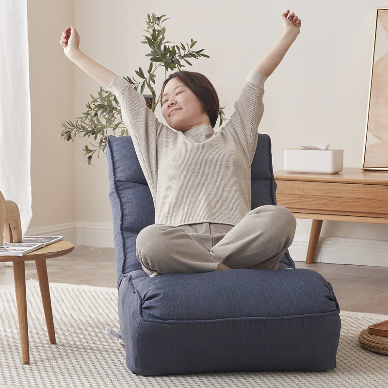 Lit inclinable dans la chambre à coucher - dossier à 4 compartiments, chaise de jeu multifonctionnelle bleue marine, télé à regarder