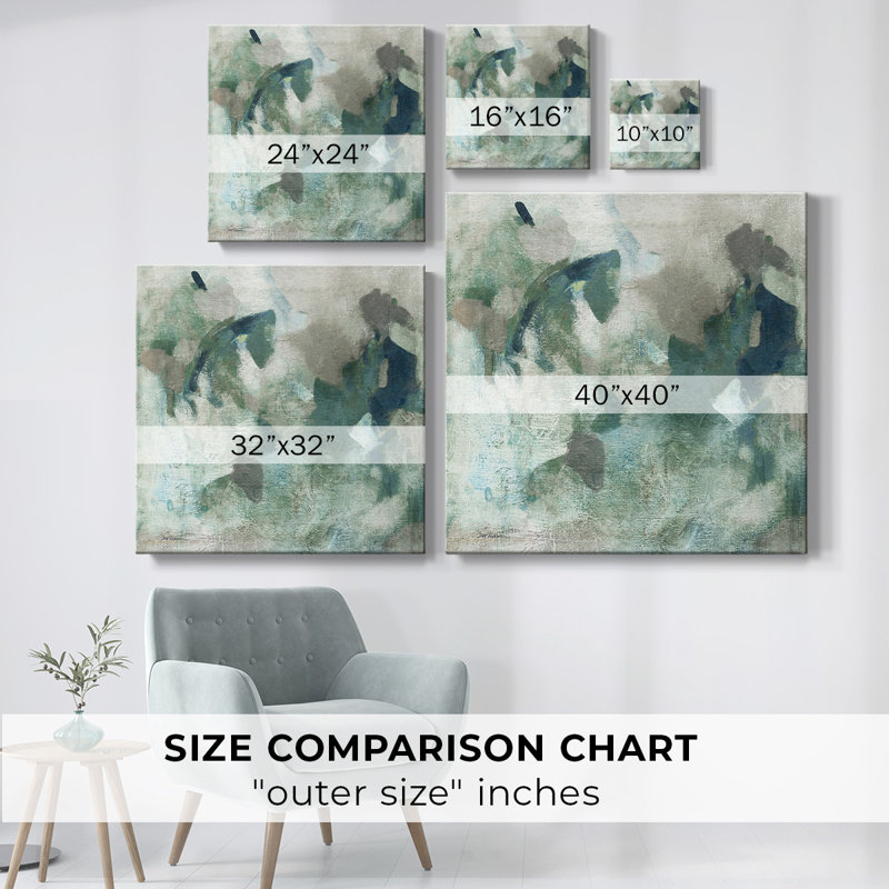 Jardin sur toile tendue avec châssis abstrait, H 8 po x l 8 po