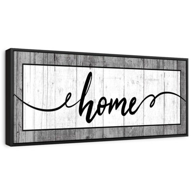 Wooden Home Typography Wall Sign