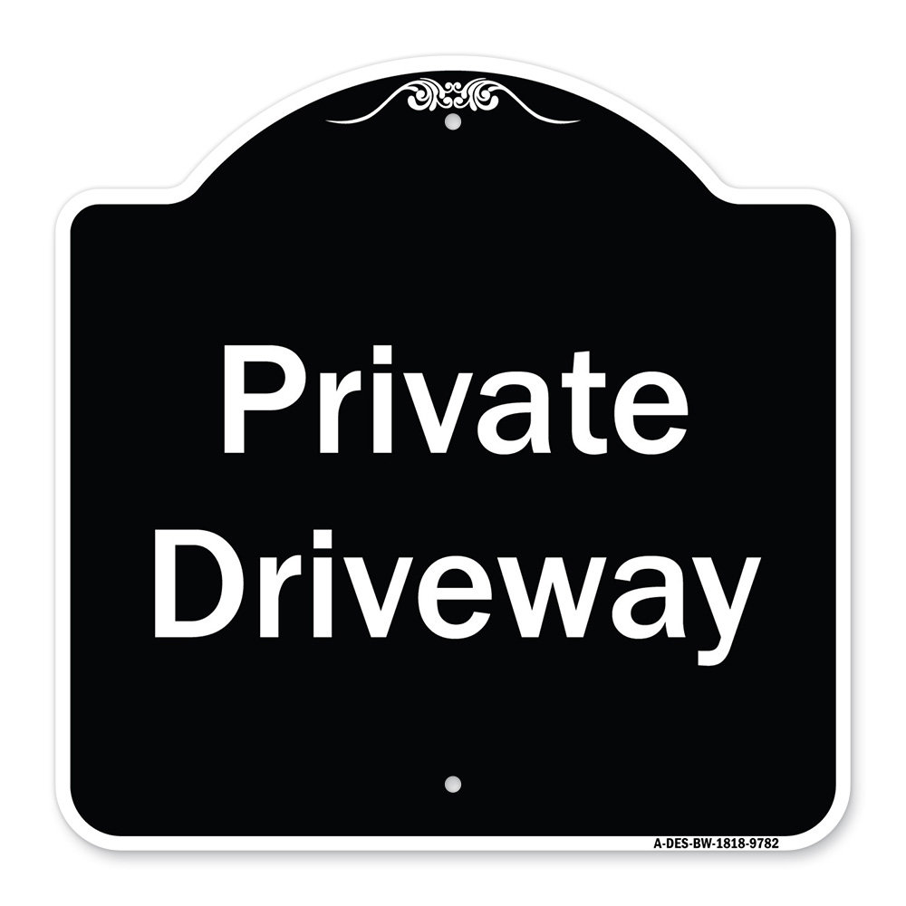 Signmission Designer Series Sign - Private Driveway  3 | Burgundy 18" X 18" Heavy-Gauge Aluminum Architectural Sign | Protect Your Business & Municipality | Made In The USA SignMission 