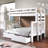 Treva Solid Wood Standard Bunk Beds Twin over Full, 4 Step Ladder, 2 Under-Bed Drawers, White-841017091-917303152