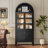 Arched China Cabinet with Wireless Smart Lights, Adjustable Shelves, Tempered Glass Doors, Drawer, Cabinet 