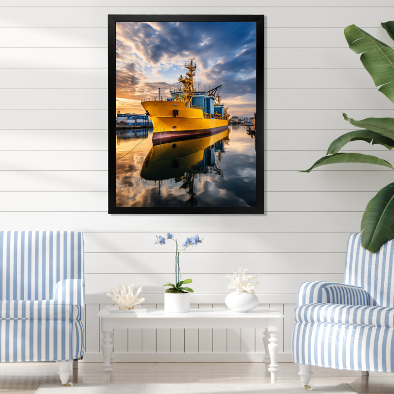 Port Port of Contrasts I sur impression sur toile, Cadre photo noir, H 20 po x l 12 po x P 1 po