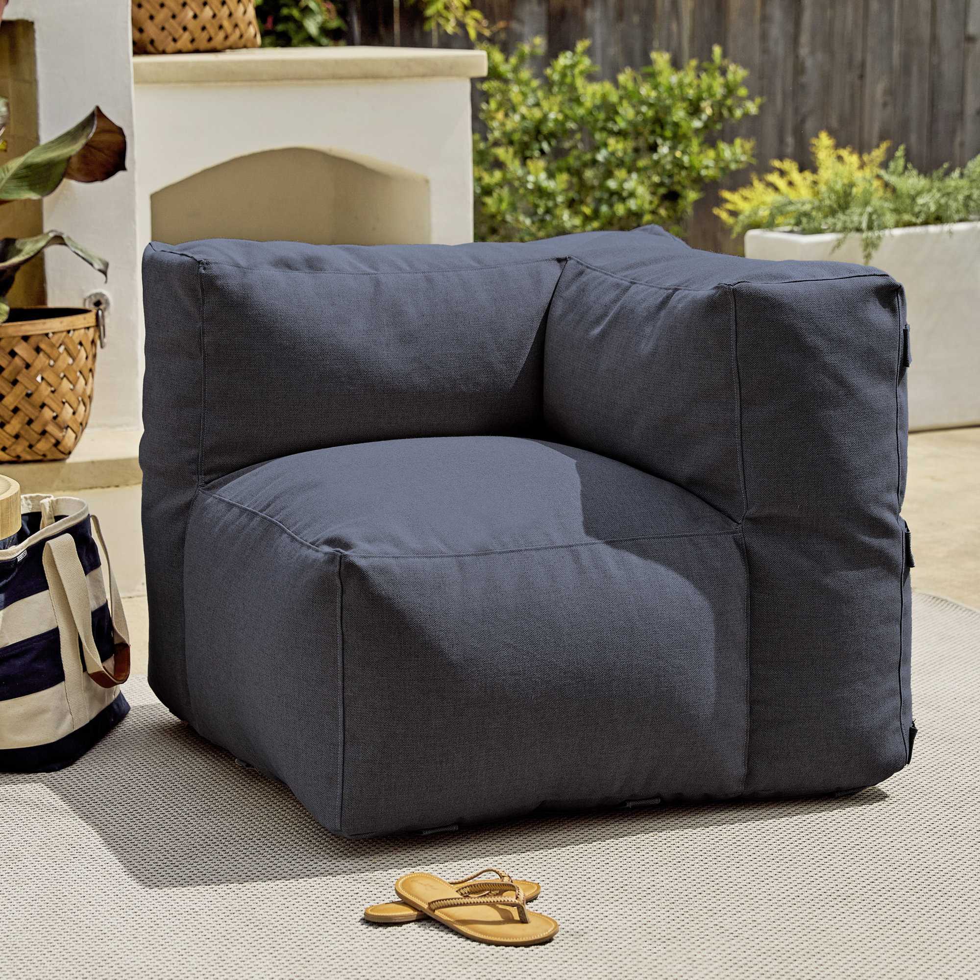 Sunbrella Outdoor Solid Modular Seating, Blue