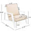 Méridienne d'extérieur avec coussin beige et bois blanc - idéale pour la lecture près de la piscine ou d'un foyer
