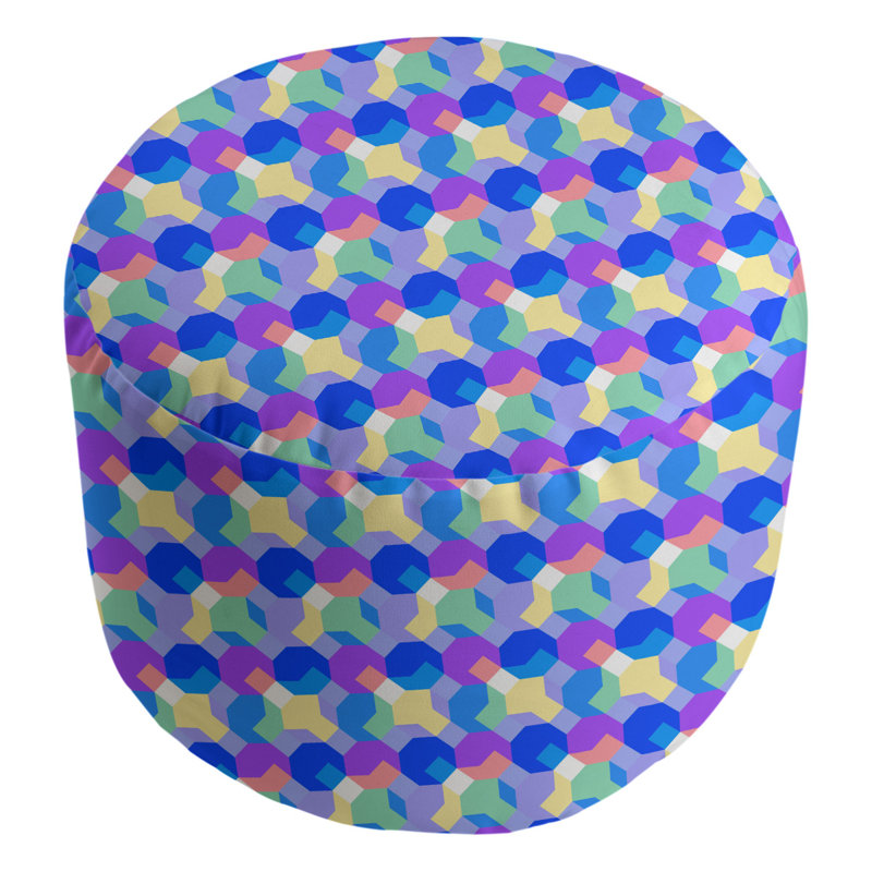 Repose-pieds Avicia, Bleu marine / mauve / jaune