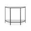 Console Nizy, plateau en verre 36 po, 1 tablette ouverte, fer noir