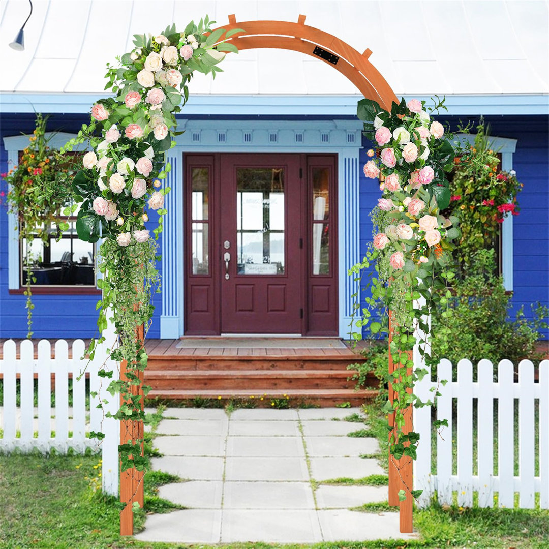 Wooden Garden Arch, Trellis Pergola Arbour For Climbing Plant Vines, Wood Support Trellis Archway For Party Ceremony Wedding Backyard Patio