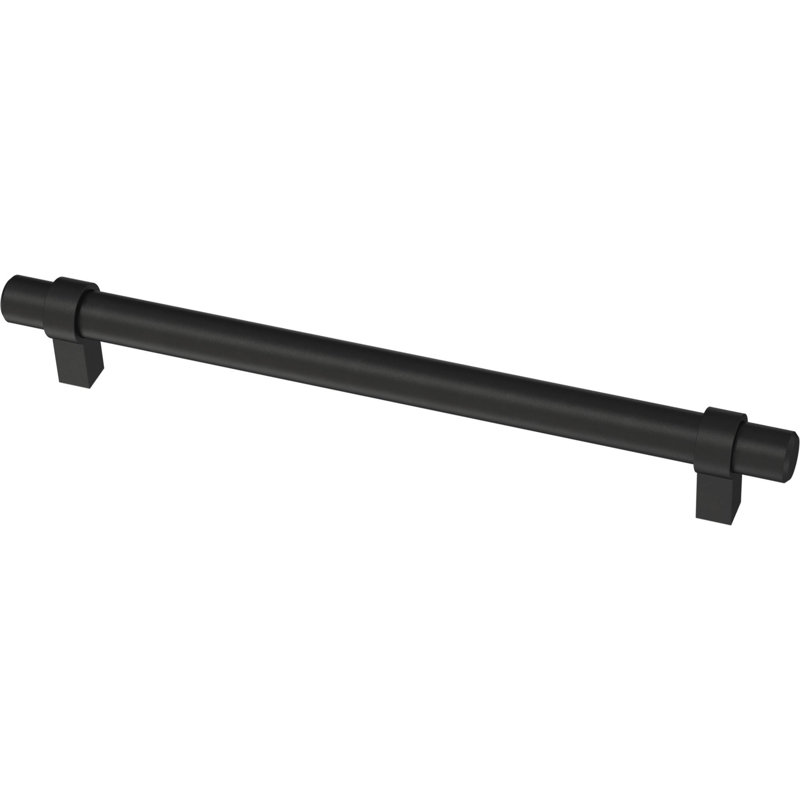 Matte Black Modern Brass Bar Drawer Pulls with Mounting Hardware