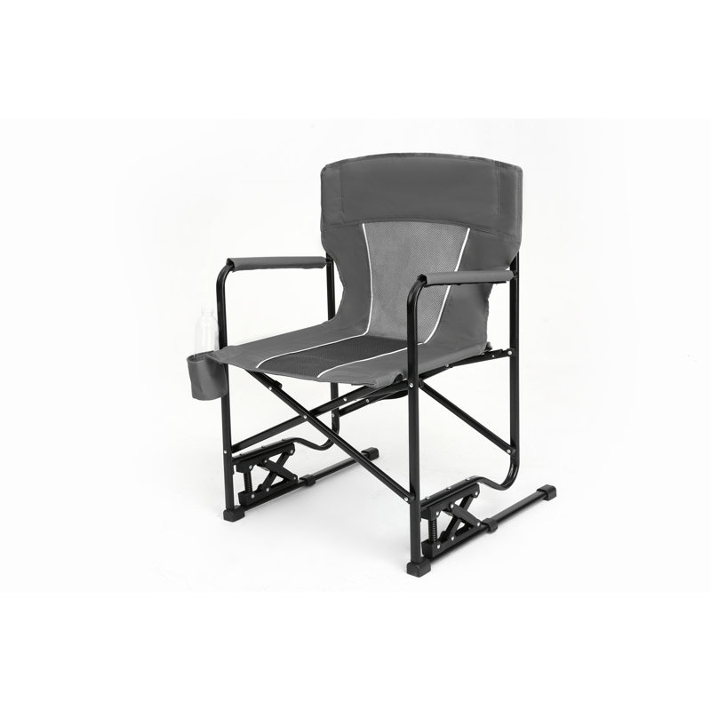 Chaise berçante pliante portative pour l'extérieur, Gris