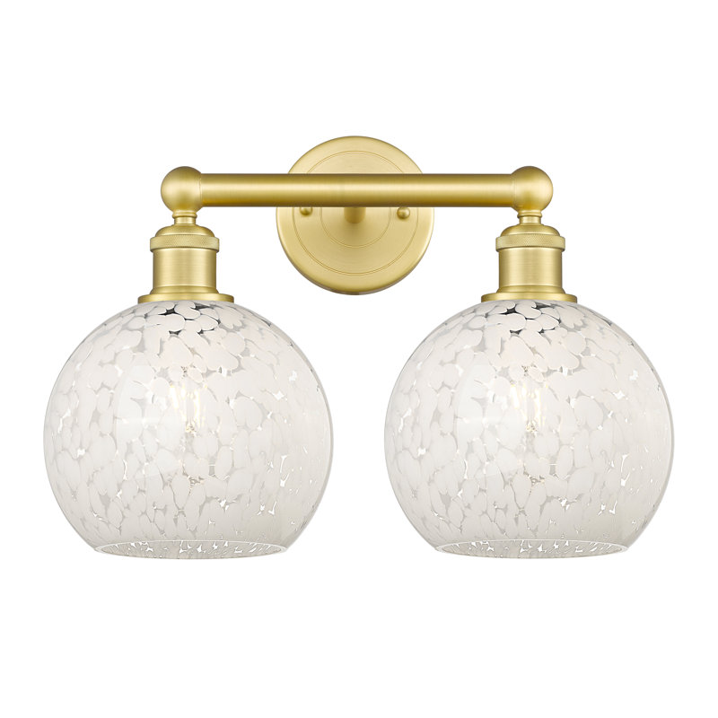 Éclairage pour meuble-lavabo à intensité variable 2 lumières Aakif, Or satiné