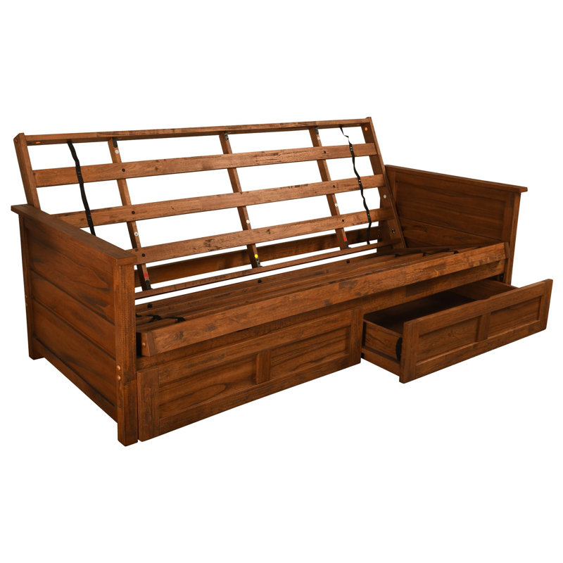 Base de futon Anders, matelas non inclus, Brun patiné