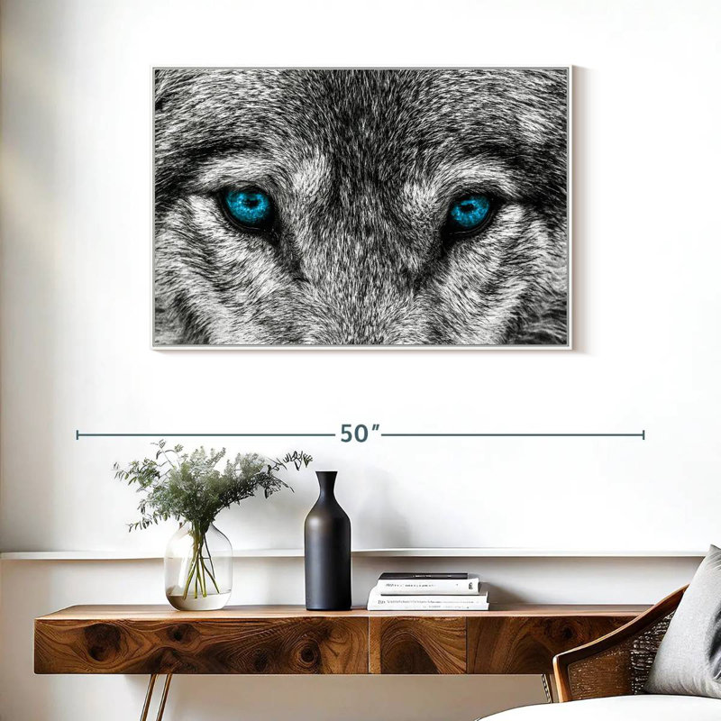 Loup frais, Cadre flottant blanc, 37 po x 25 po