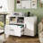 Lateral File Cabinets with Lock , File Cabinet with Charging Station for Home Office, Wooden Rolling Printer Stand with Shelves, White