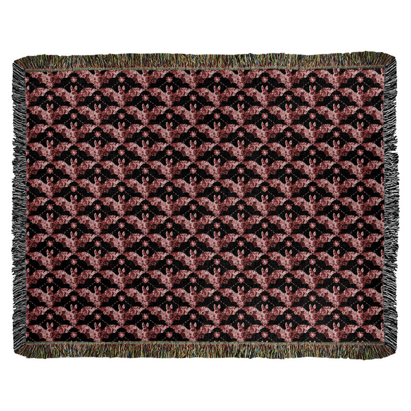Couverture en coton tissé Katelyn Elizabeth, l 37 po x L 52 po, Rouge