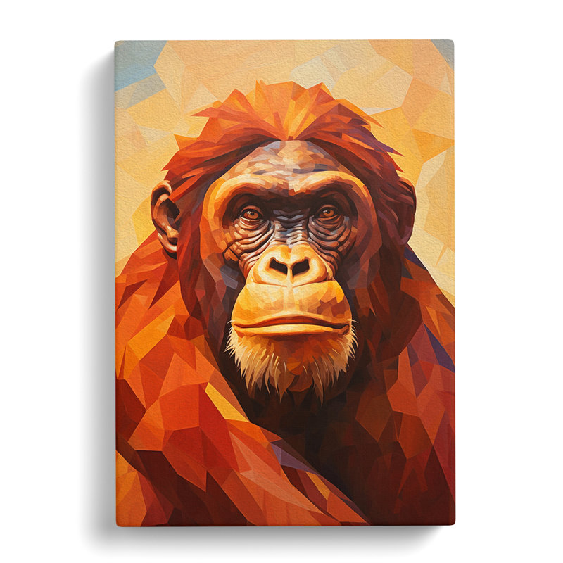 Orangutan Cubism - Wrapped Canvas