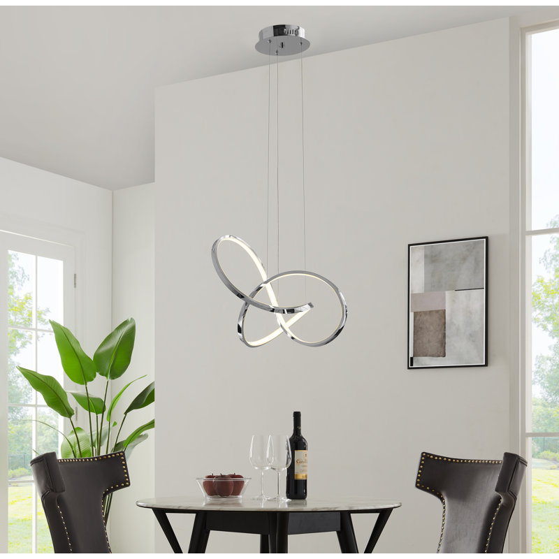 Draughn Dimmable LED Geometric Chandelier, Chrome